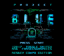 Project Blue (Homebrew) — Title screen